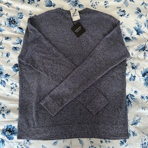 Nordstrom Men’s Shop Navy Marled Wool Blend Knit Crewneck Sweater